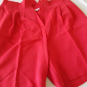 Red ladies golf shorts